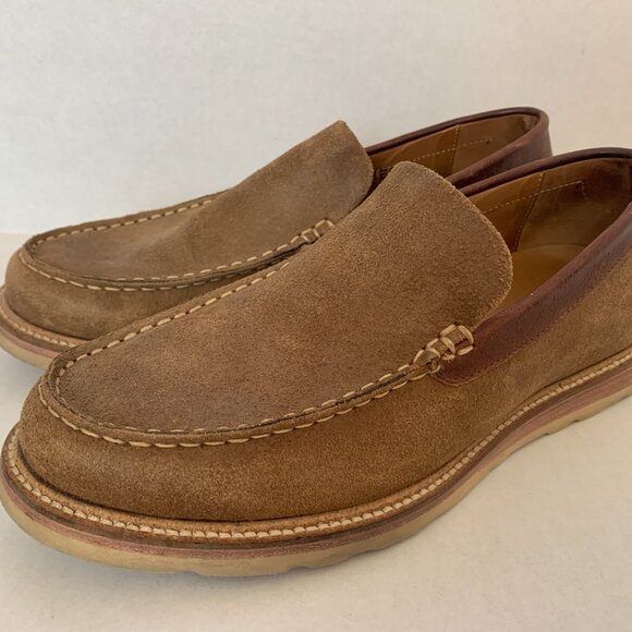 Lucchese Leather Moccasins Loafers After Ride Slip-On Shoes Mens Sz 8.5 Vibram - Picture 4 of 10